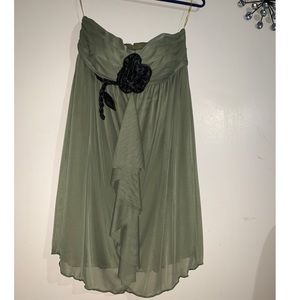 Olive Green strapless Dress